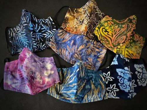 9000-E assorted masks- assorted batik patterns